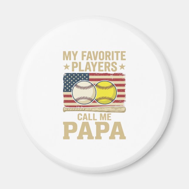Aimant Conception de maillot de baseball de softball Vint (Devant)