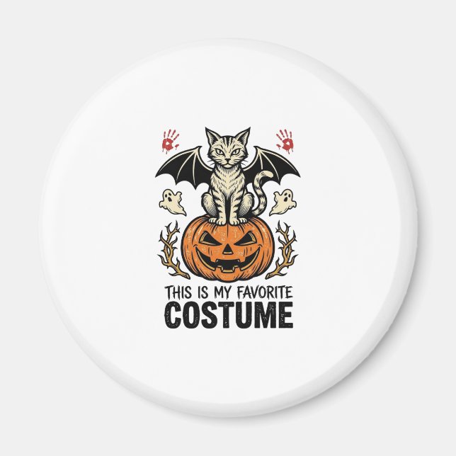 Aimant Conception de maillot de costume de chat de pumpki (Devant)