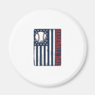 Aimant Conception de maillot de drapeau de papa de baseba