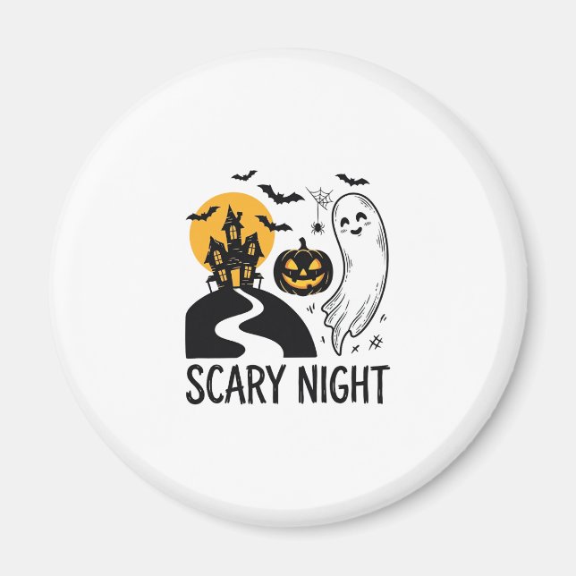 Aimant Conception de maison hantée Halloween de nuit effr (Devant)