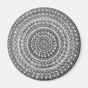 Aimant Conception de mandala d'art original au crayon