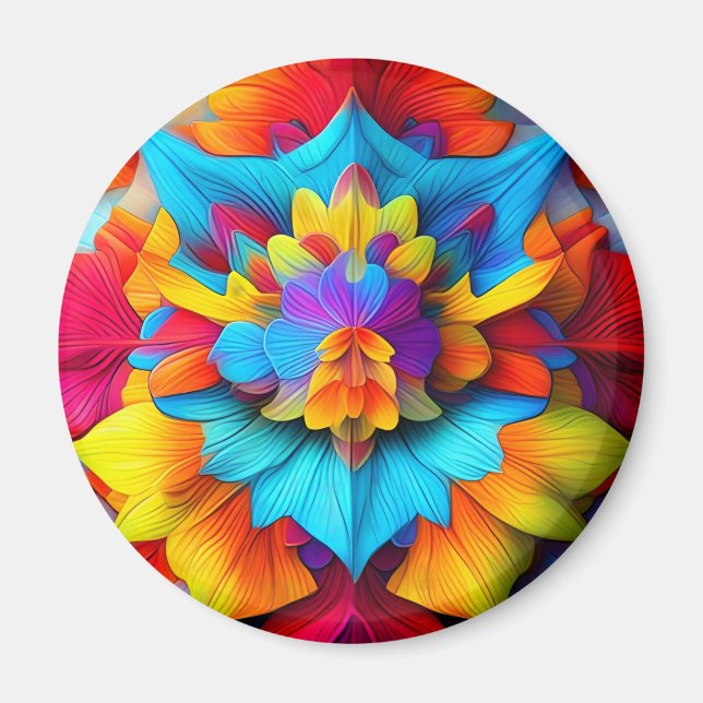 Aimant Conception de Mandala Florale colorée (Devant)