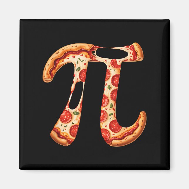 Aimant Conception de mathématiques de pizza de jour de Pi (Devant)