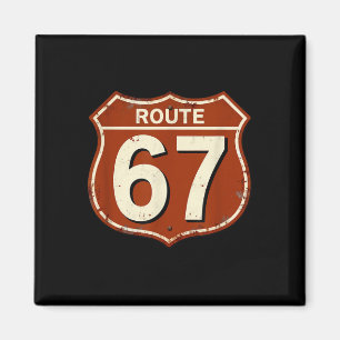 Aimant Conception de mème de route rétro drôle 67