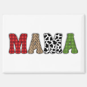 Aimant Conception de motif à carreaux de Mama Noël
