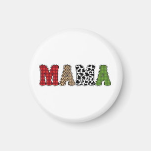 Aimant Conception de motif à carreaux de Mama Noël