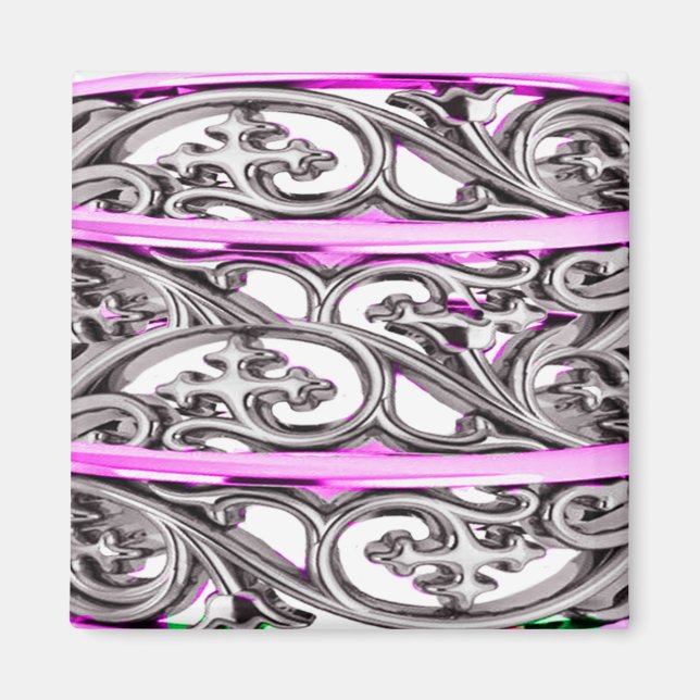 Aimant Conception de Motif croisé violet Filigree (Devant)