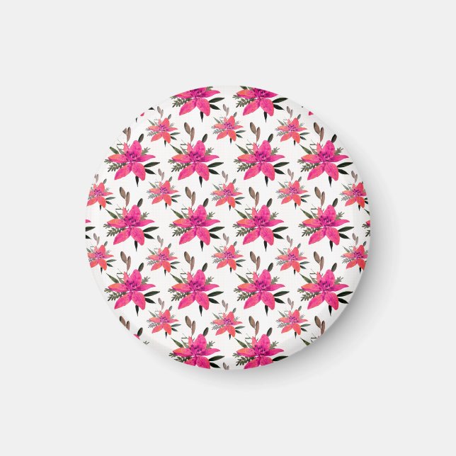 Aimant Conception de motif floral Fleurs roses (Devant)