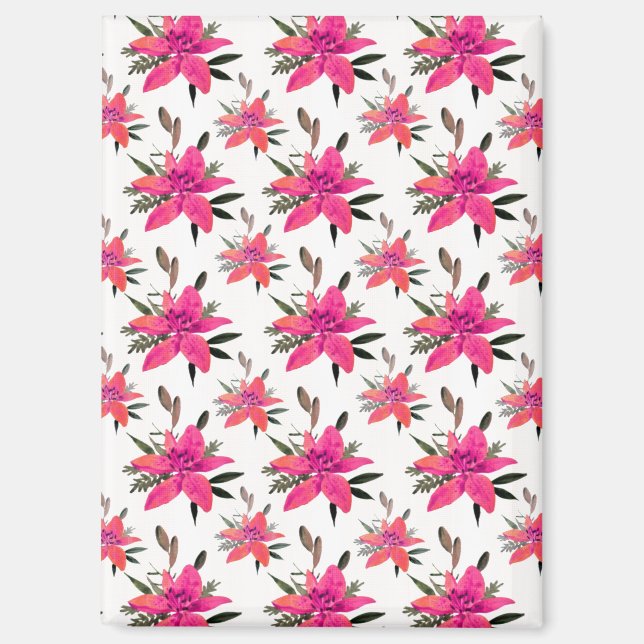 Aimant Conception de motif floral Fleurs roses (Recto)