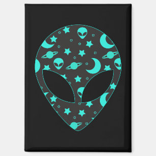 Aimant Conception de motif spatial à tête d'alien