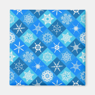 Aimant Conception de motifs de flocons de neige bleus mig
