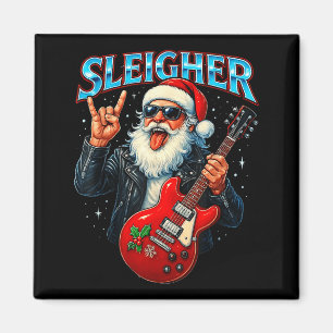 Aimant Conception de Noël en métal drôle de Santa Rock Sl
