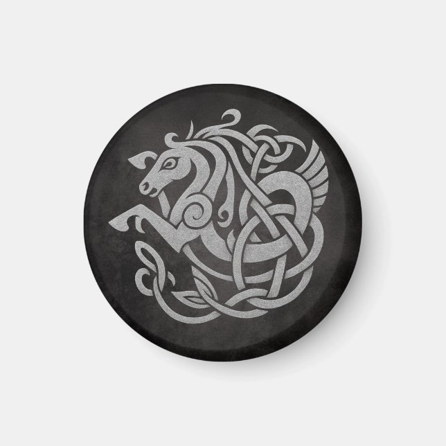 Aimant Conception de nœud de cheval mythique nordique (Devant)