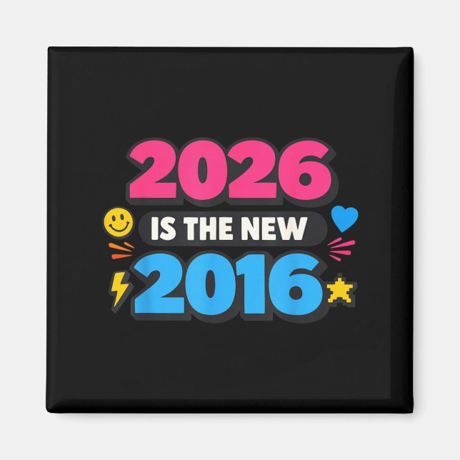 Aimant Conception de nostalgie Internet 2016 neuve 2026 (Devant)