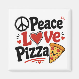 Aimant Conception de nourriture drôle mignonne pizza amou