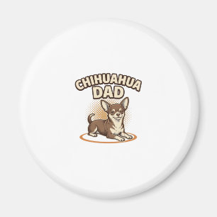 Aimant Conception de papa Chihuahua Gravure vintage pour