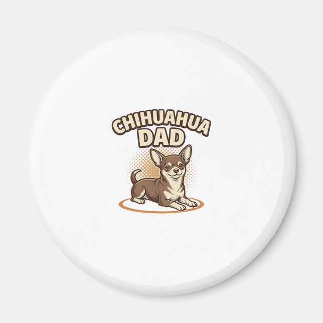 Aimant Conception de papa Chihuahua Gravure vintage pour  (Devant)