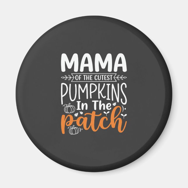 Aimant Conception de patch de citrouilles maman Halloween (Devant)