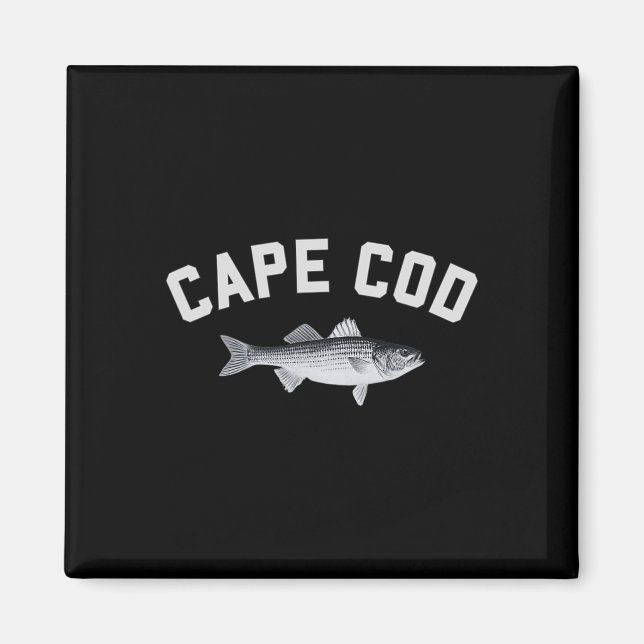 Aimant Conception de pêche amusante rayée de Cape Cod Str (Devant)