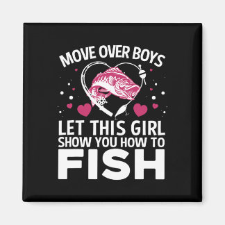 Aimant Conception de pêche drôle pour filles femmes pêche