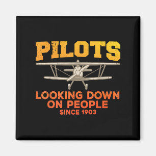 Aimant Conception de pilote drôle pour hommes femmes avia