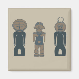 Aimant conception de portrait abstrait africain art afro