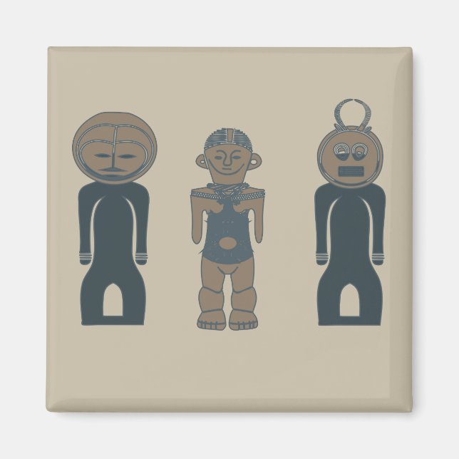 Aimant conception de portrait abstrait africain art afro (Devant)