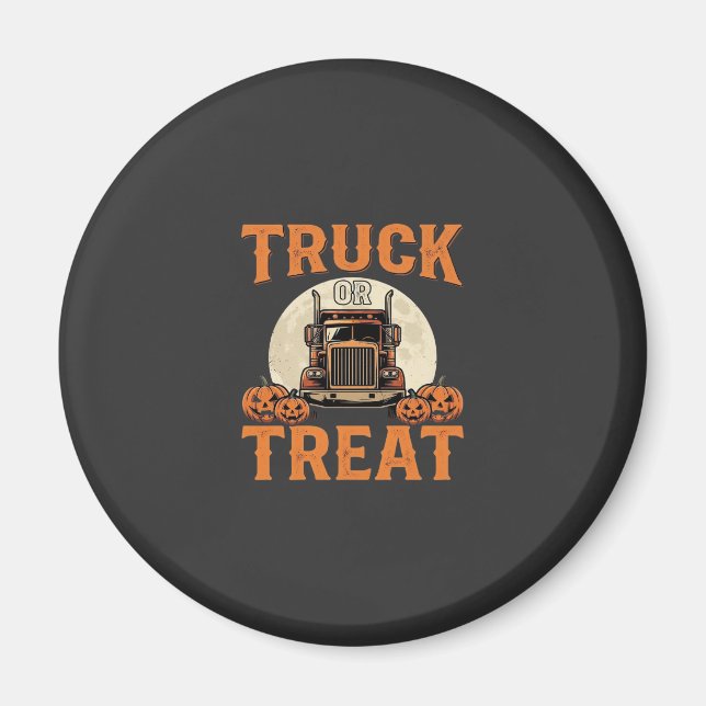 Aimant Conception de semi-remorque Halloween Truck or Tre (Devant)