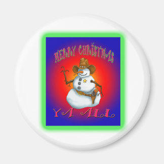 Aimant Conception de Snowman coloré western Howdy