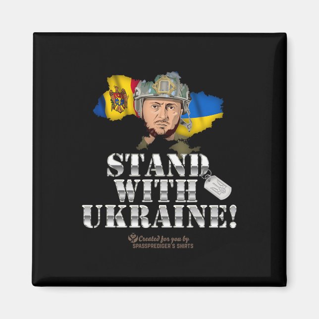 Aimant Conception de soutien Ukraine Moldavie Zelensky St (Devant)