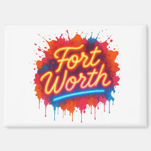 Aimant Conception de splash de street art de Fort Worth