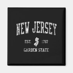 Aimant Conception de sport vintage Retro New Jersey Nj