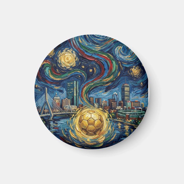 Aimant Conception de stade Skyline de Boston Football Art (Devant)