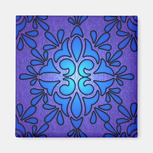 Aimant Conception de style de verre teinté bleu violet (Devant)