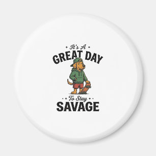 Aimant Conception de T-Shirt avec Gravure Vintage Savage