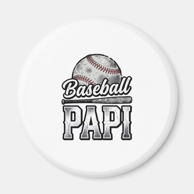 Aimant Conception de T-shirt de papa en détresse de baseb (Devant)