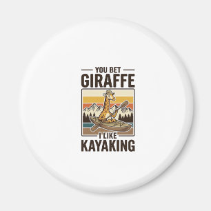 Aimant Conception de T-Shirt drôle vintage de kayak giraf