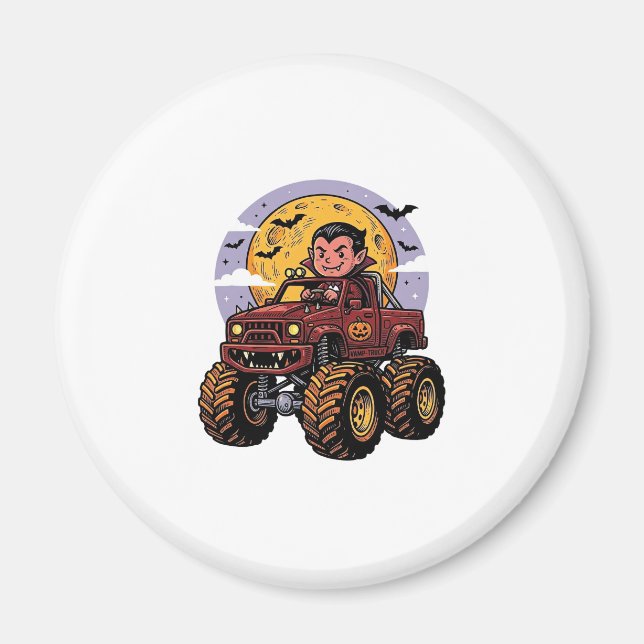 Aimant Conception de T-shirt Halloween de camion monstre  (Devant)