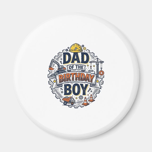 Aimant Conception de t-shirt pour papa de chantier du gar (Devant)