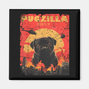 Aimant Conception de T-shirt Pugzilla pour propriétaire d