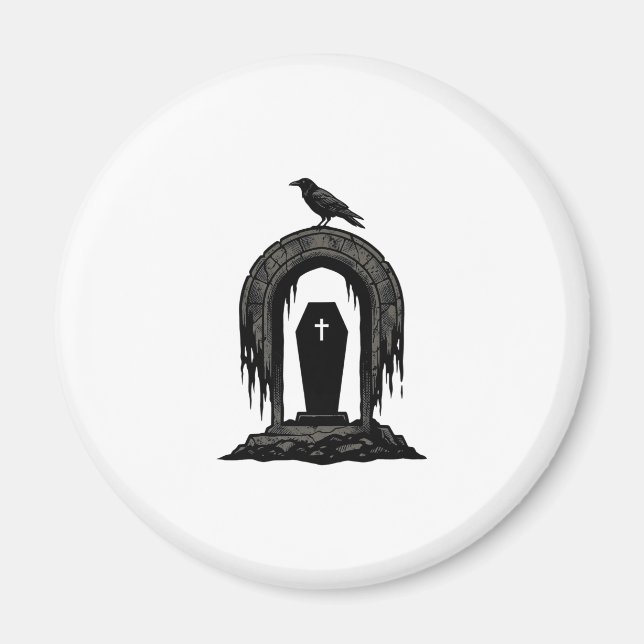 Aimant Conception de T-shirt silhouette de tombe de cimet (Devant)