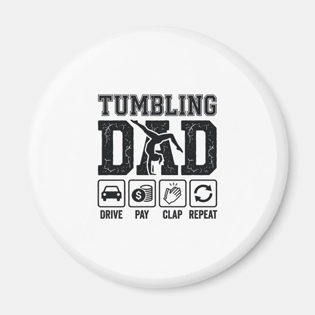 Aimant Conception de T-shirt Tumbling Dad Drive Pay Clap  (Devant)