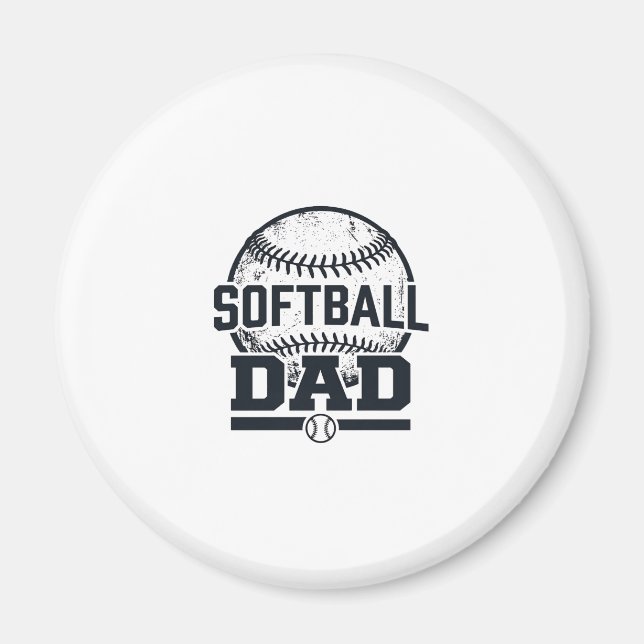 Aimant Conception de T-Shirt Vectoriel Papa Softball Vint (Devant)