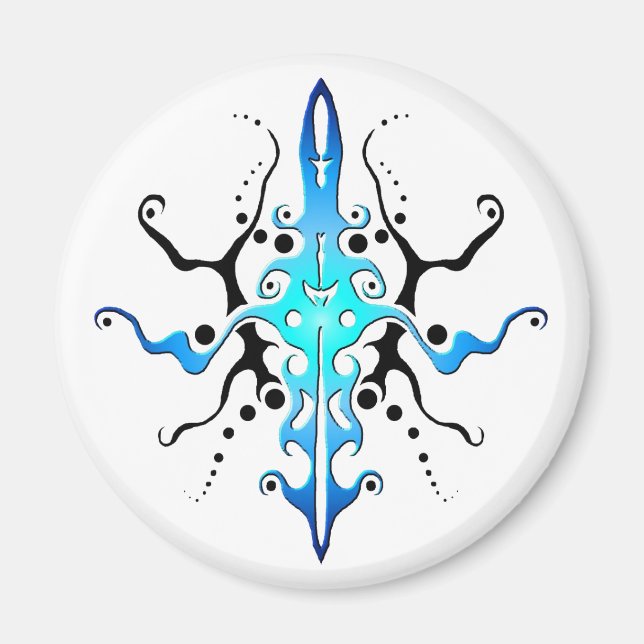 Aimant Conception de tatouage tribal de masque abstrait - (Devant)