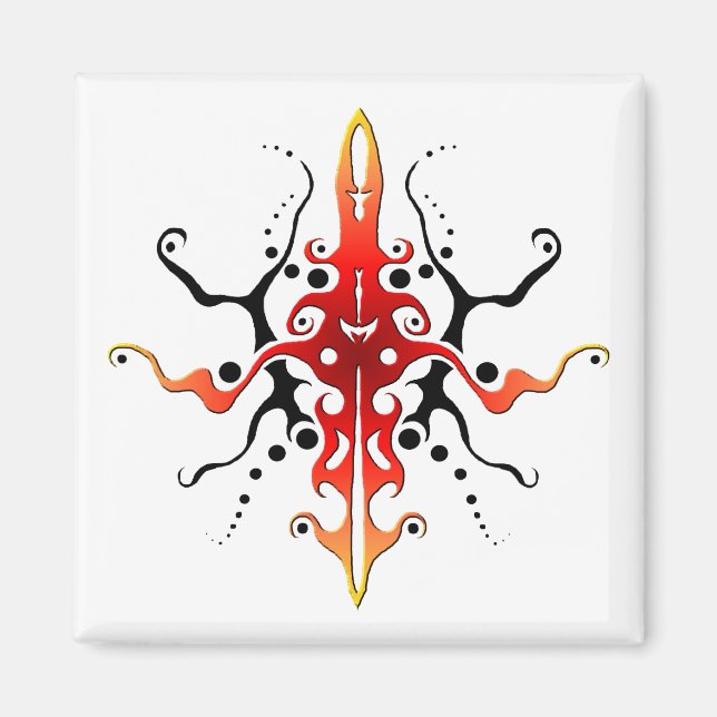 Aimant Conception de tatouage tribal de masque abstrait - (Devant)