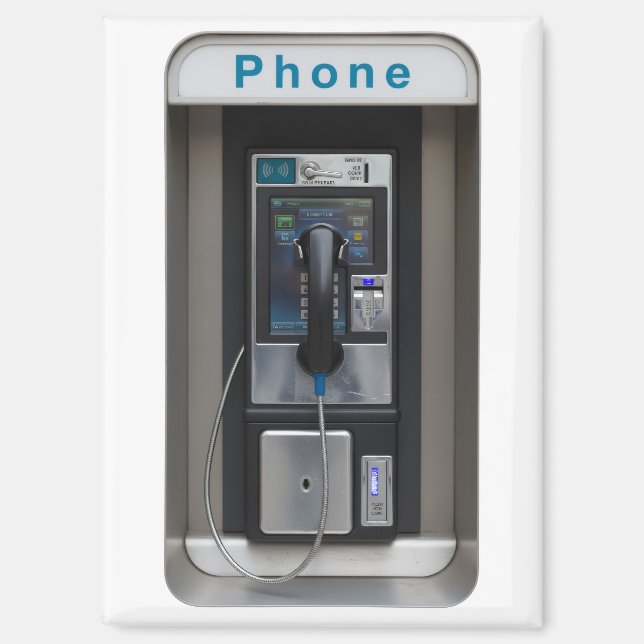 Aimant Conception de téléphone public rétro, Art de cabin (Recto)