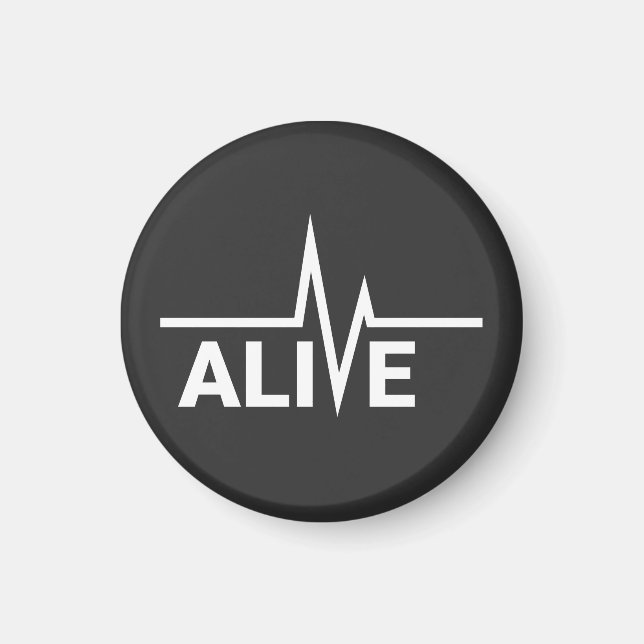 Aimant Conception de texte en temps de coeur vive (Devant)