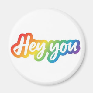 Aimant Conception de typographie de dégradé coloré Hey Yo