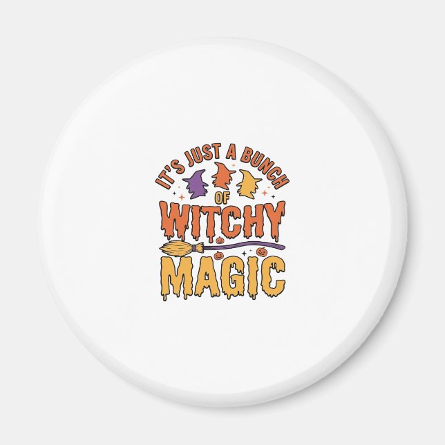 Aimant Conception de typographie Halloween magique ensorc (Devant)