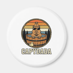 Aimant Conception de vecteur de capybara de papa rétro ba